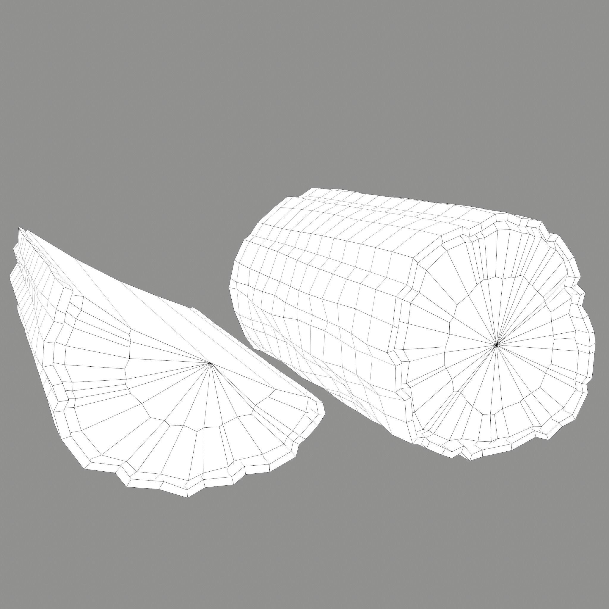 Wood Log Low-poly 3D model_32