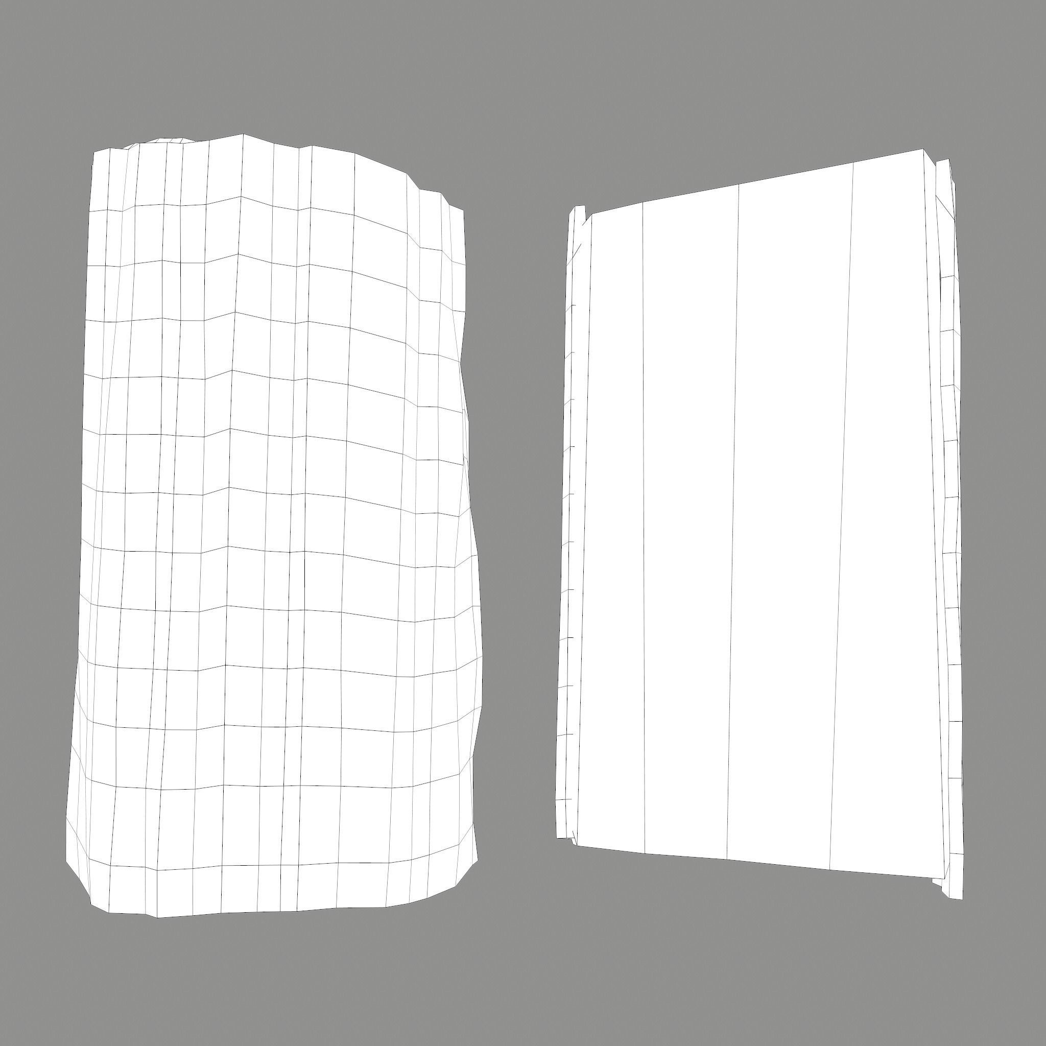 Wood Log Low-poly 3D model_25