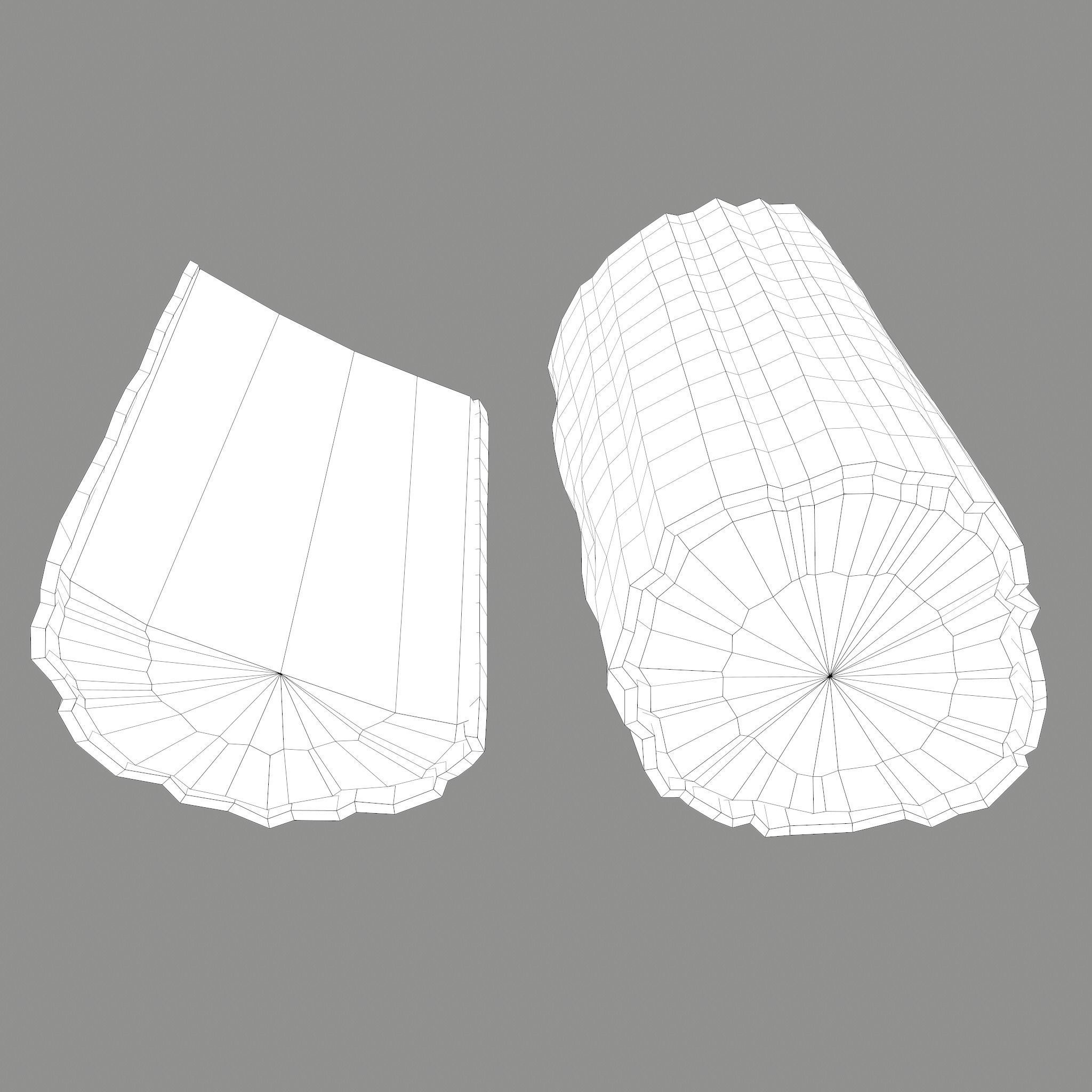 Wood Log Low-poly 3D model_30