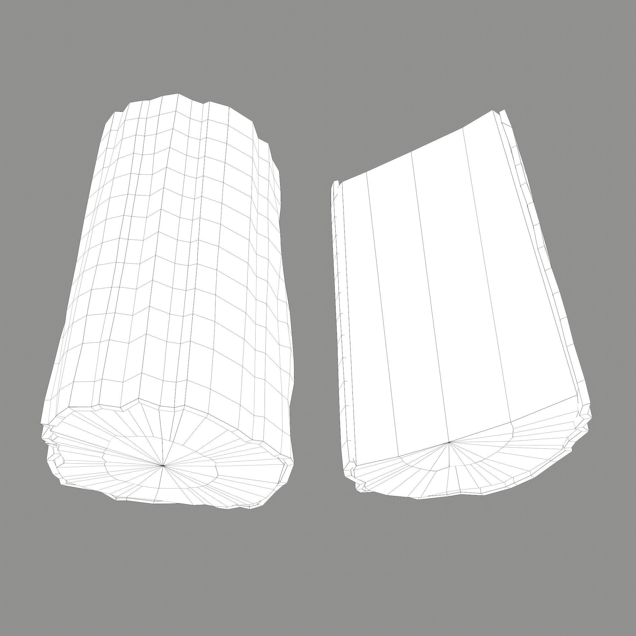 Wood Log Low-poly 3D model_26