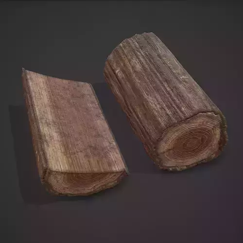 Wood Log Low-poly 3D model