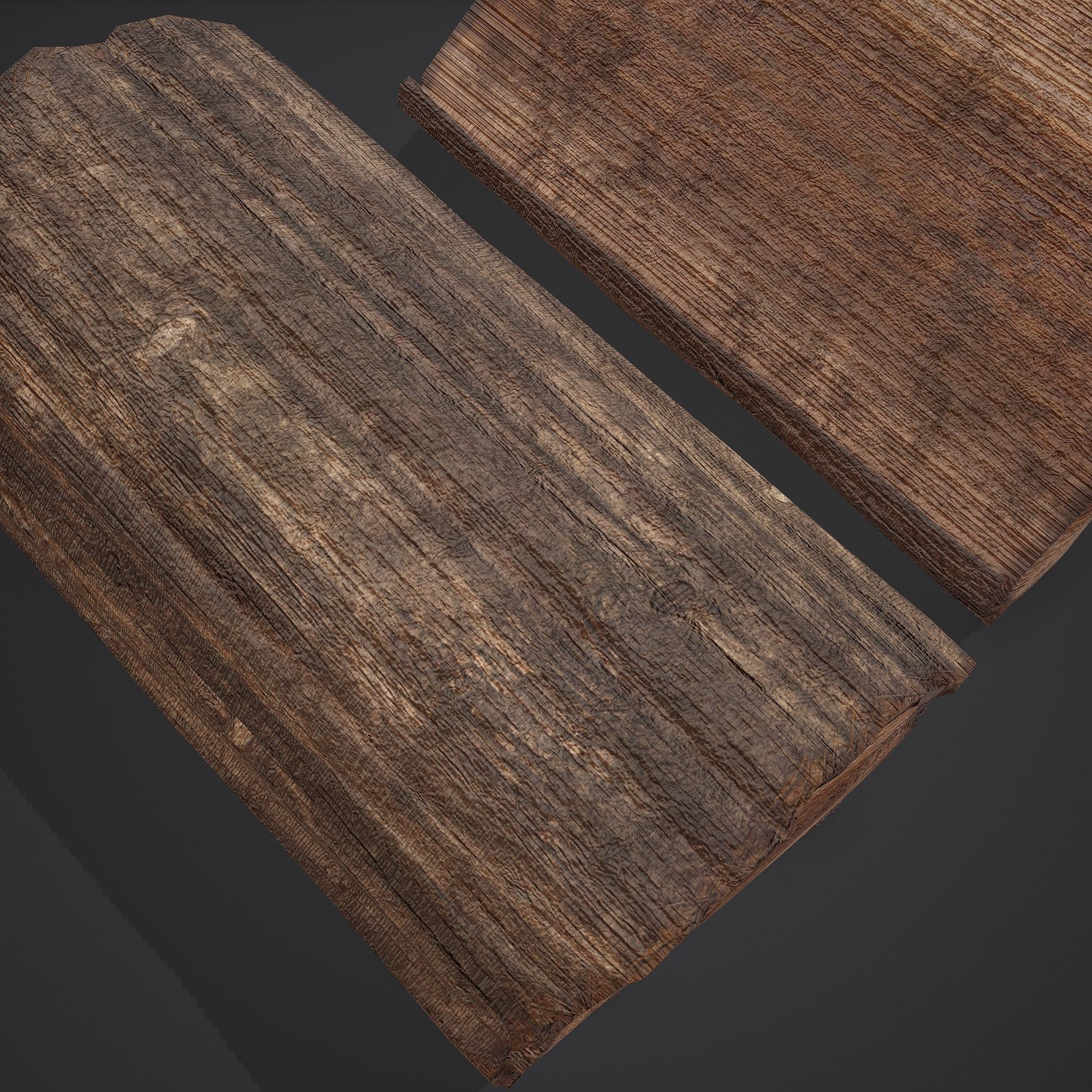 Wood Log Low-poly 3D model_10