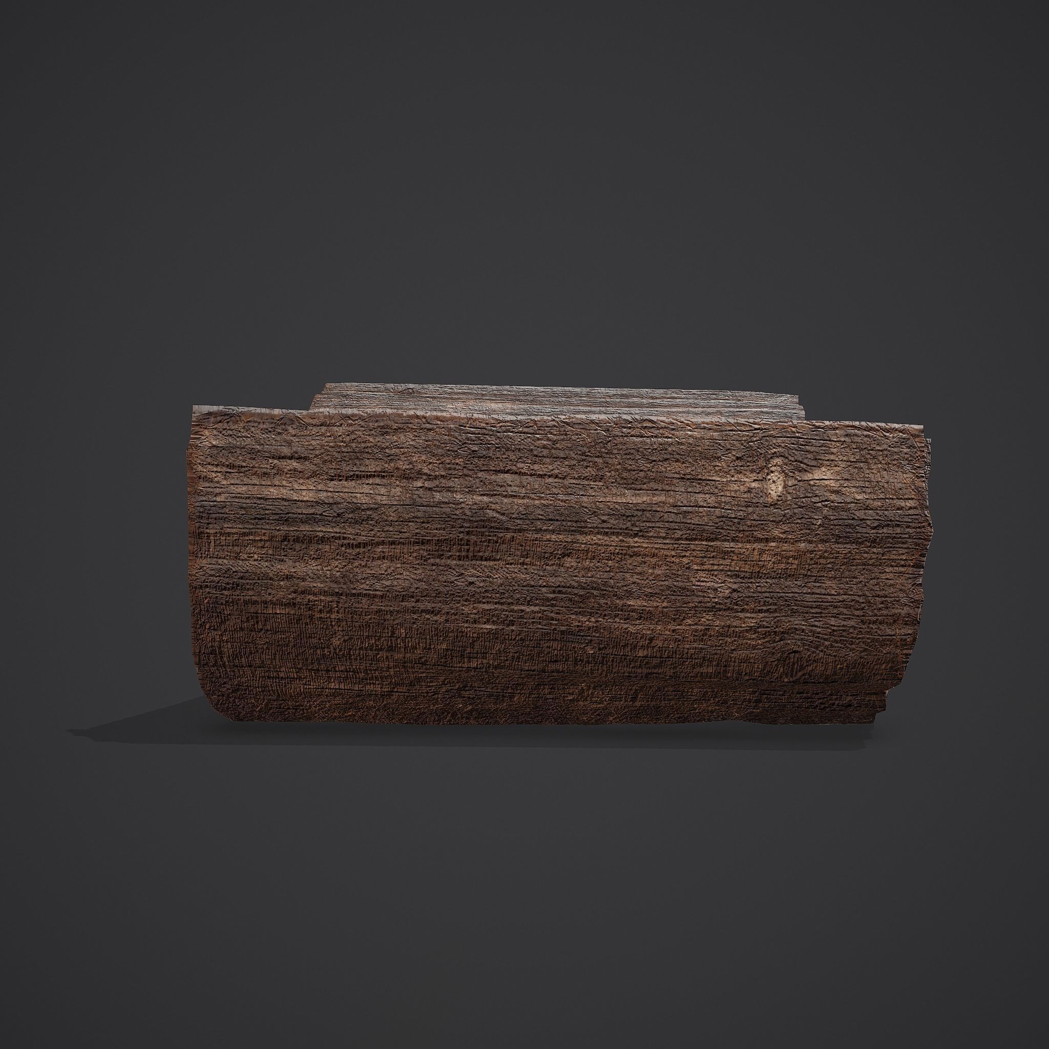 Wood Log Low-poly 3D model_13