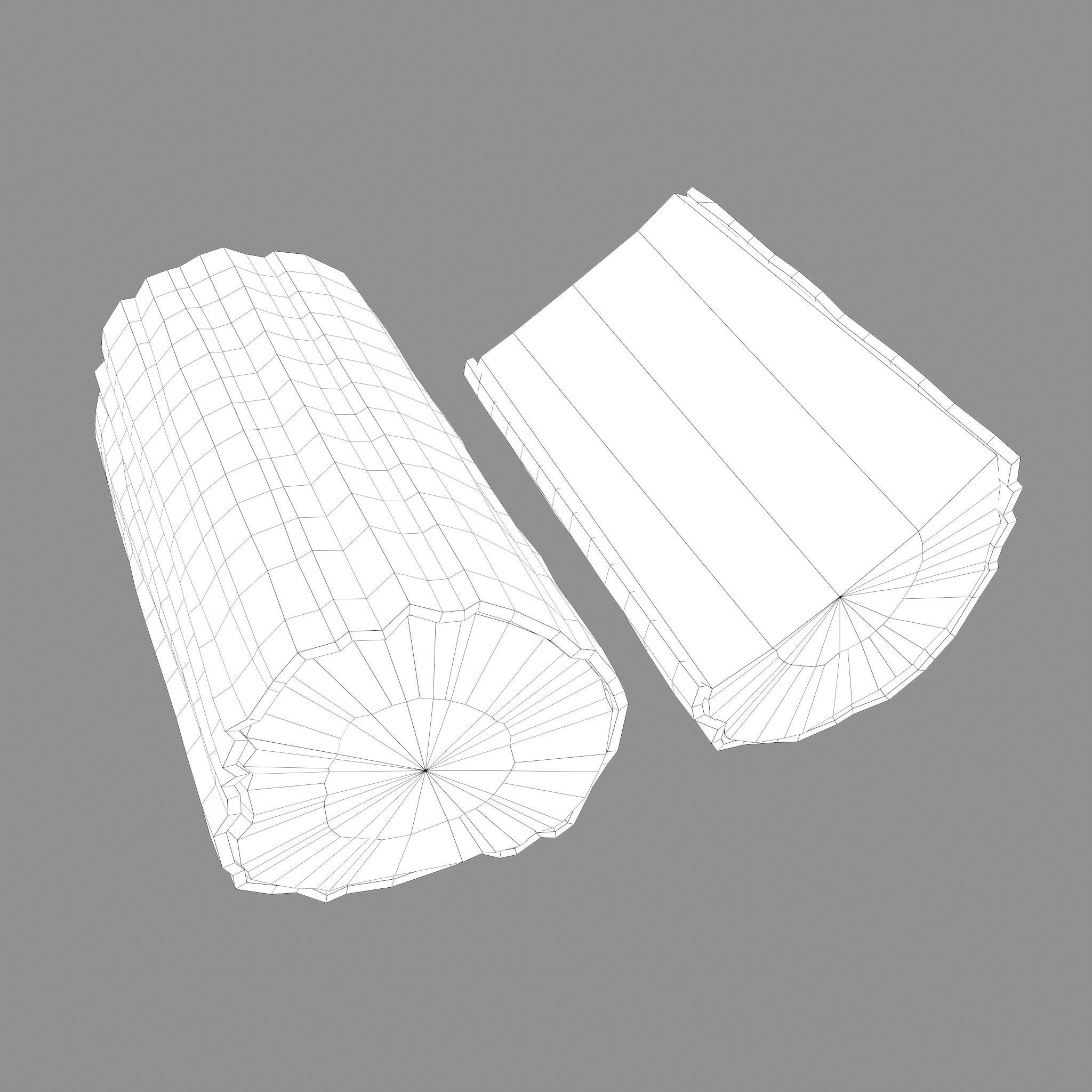 Wood Log Low-poly 3D model_29