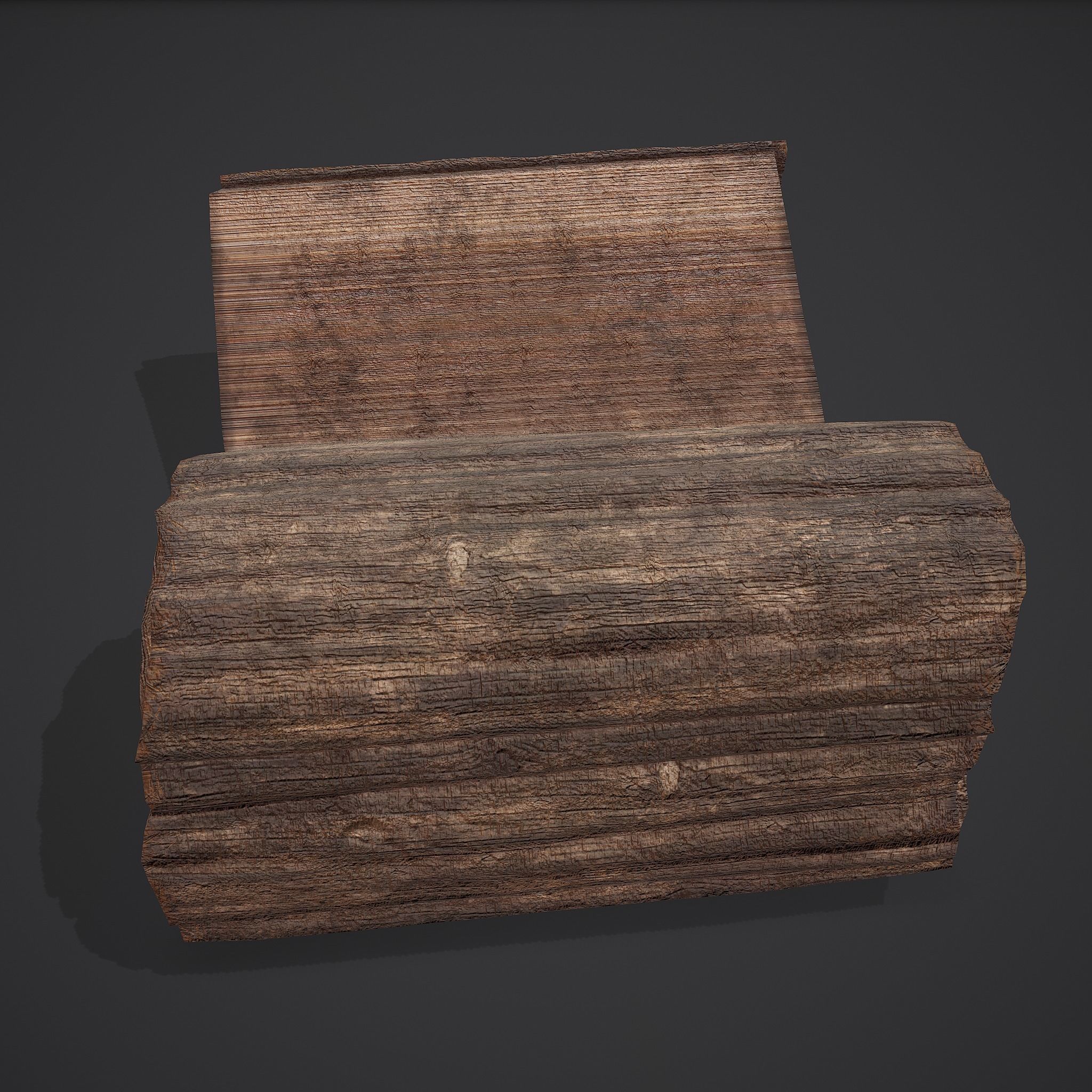 Wood Log Low-poly 3D model_4
