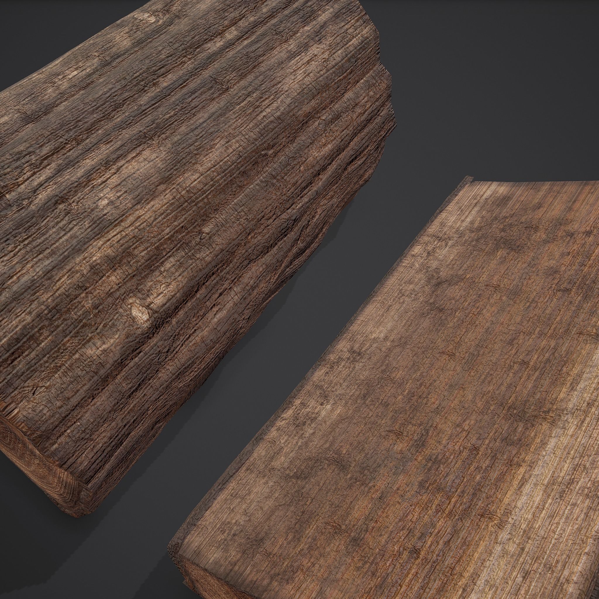 Wood Log Low-poly 3D model_17