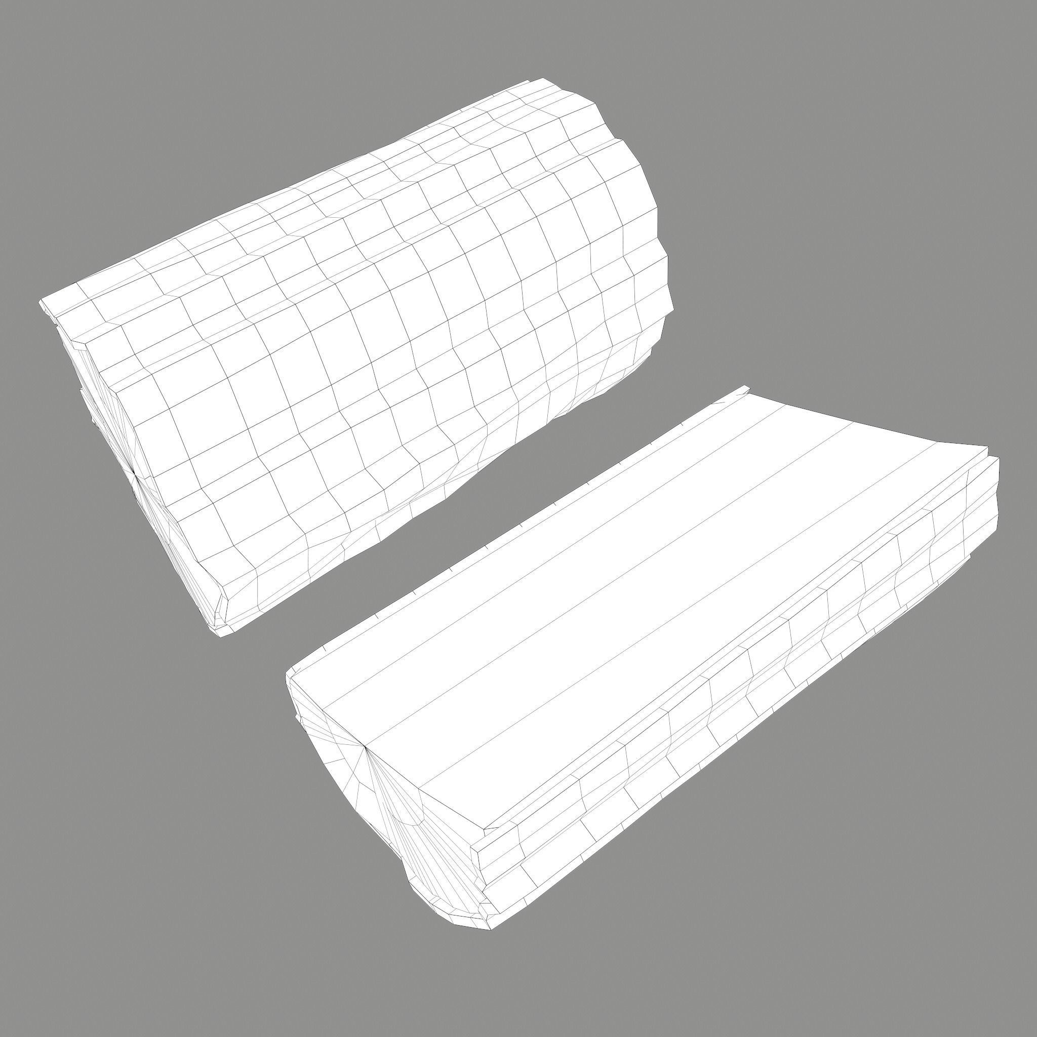 Wood Log Low-poly 3D model_28