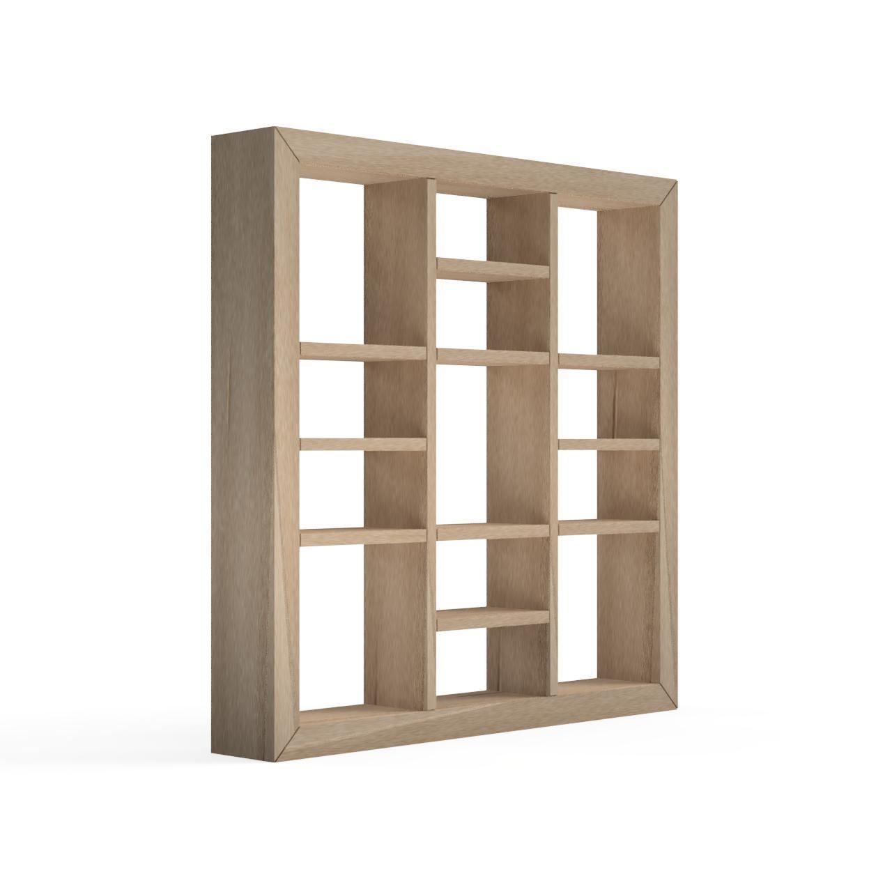 Ninojikuzushi-part1 square bookcase - oak 3D print model_2