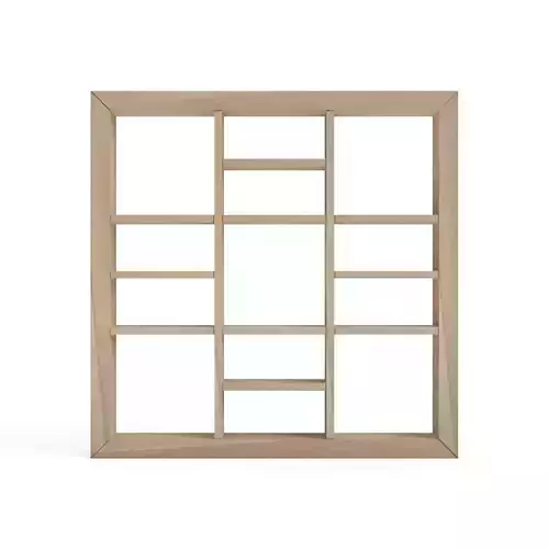 Ninojikuzushi-part1 square bookcase - oak 3D print model