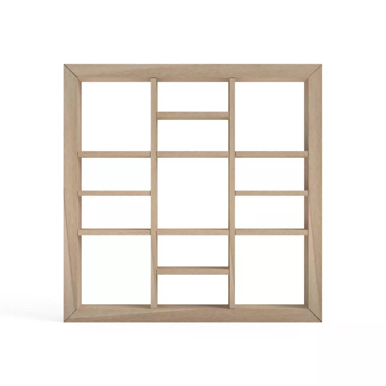 Ninojikuzushi-part1 square bookcase - oak 3D print model_0