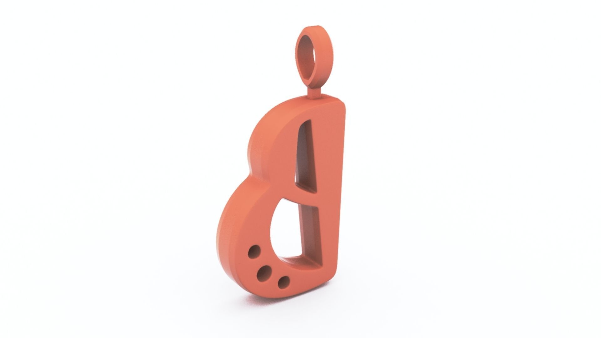 B Letter Pendant Platinum 3D print model_6