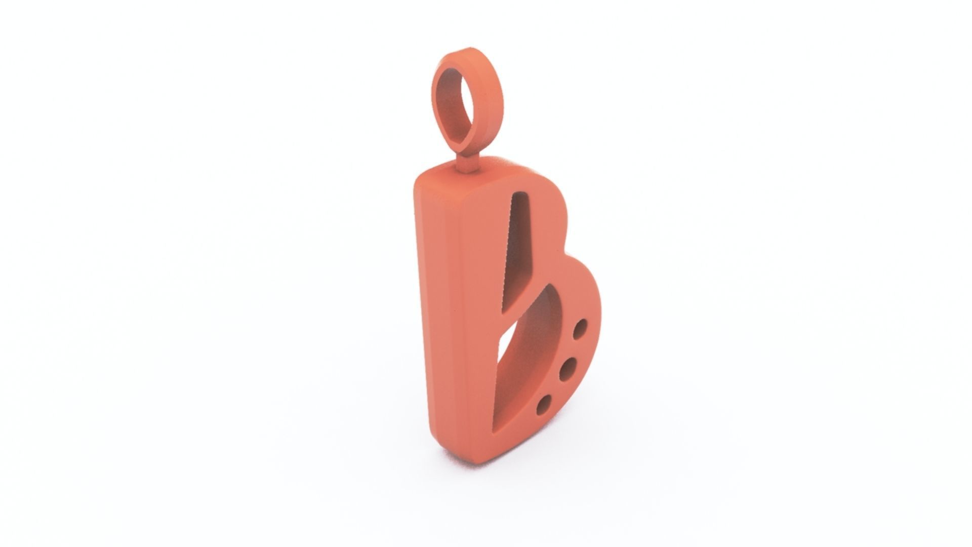 B Letter Pendant Platinum 3D print model_4