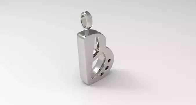 B Letter Pendant Platinum 3D print model