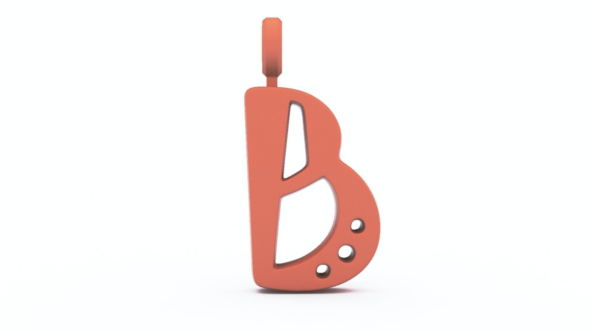 B Letter Pendant Platinum 3D print model_5