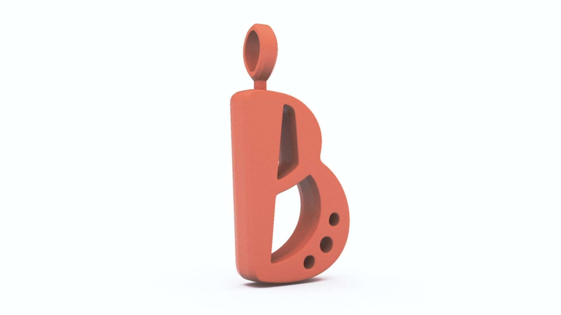 B Letter Pendant Platinum 3D print model_7