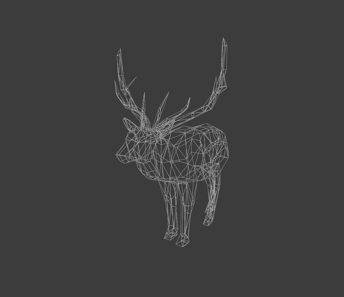 Low Poly Elk deer with antlers Low-poly 3D model_16