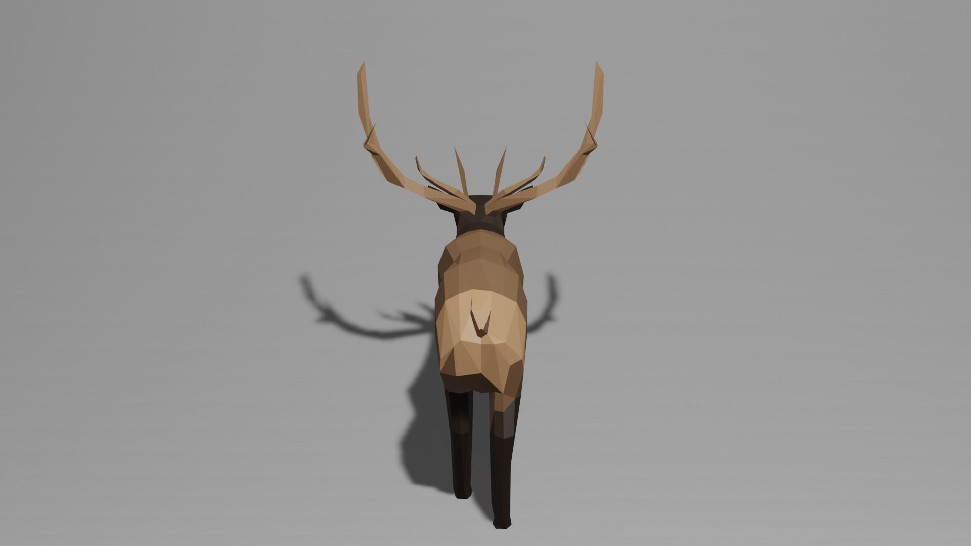 Low Poly Elk deer with antlers Low-poly 3D model_3