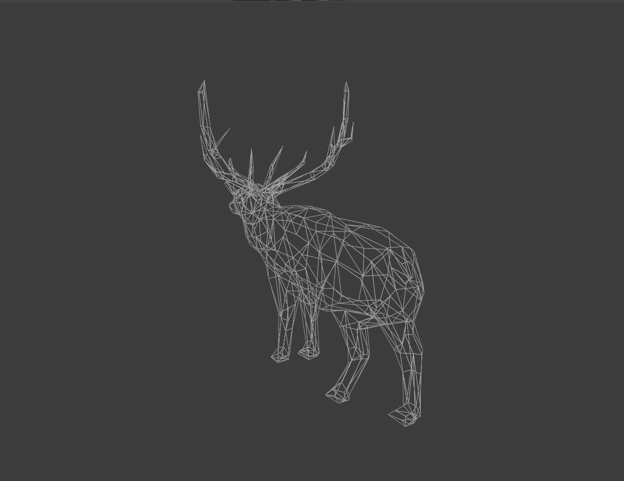 Low Poly Elk deer with antlers Low-poly 3D model_18