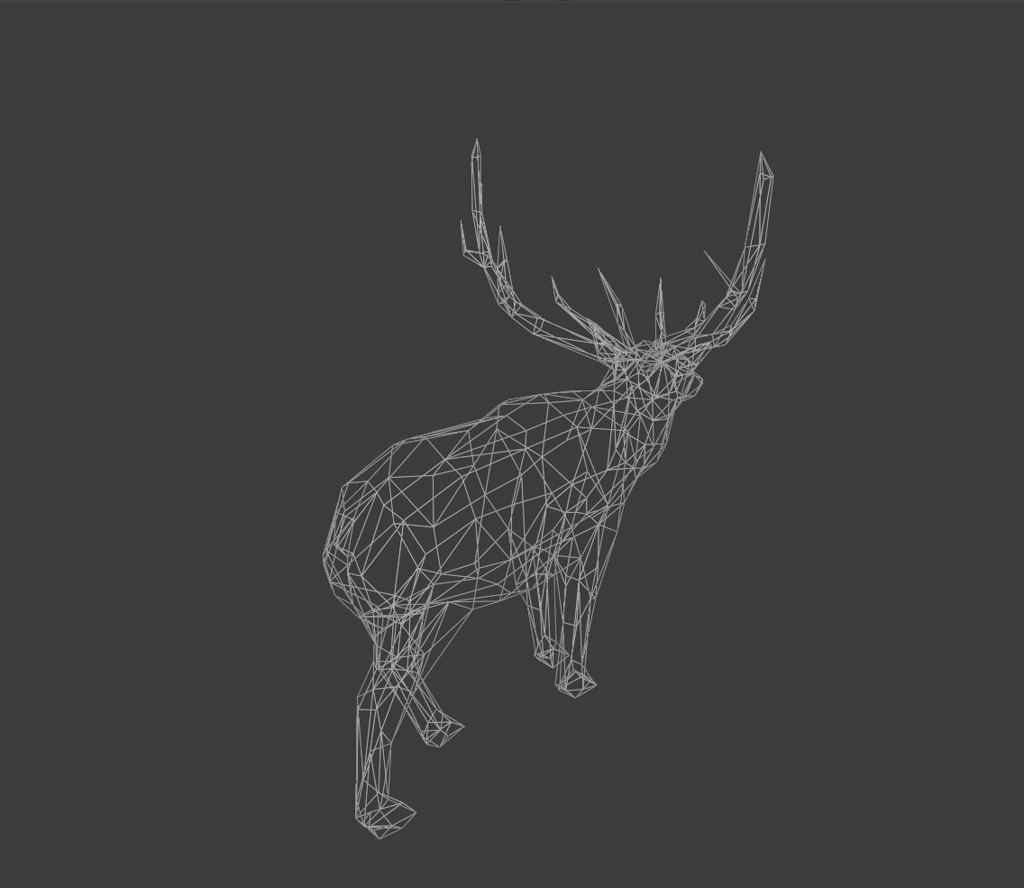 Low Poly Elk deer with antlers Low-poly 3D model_14