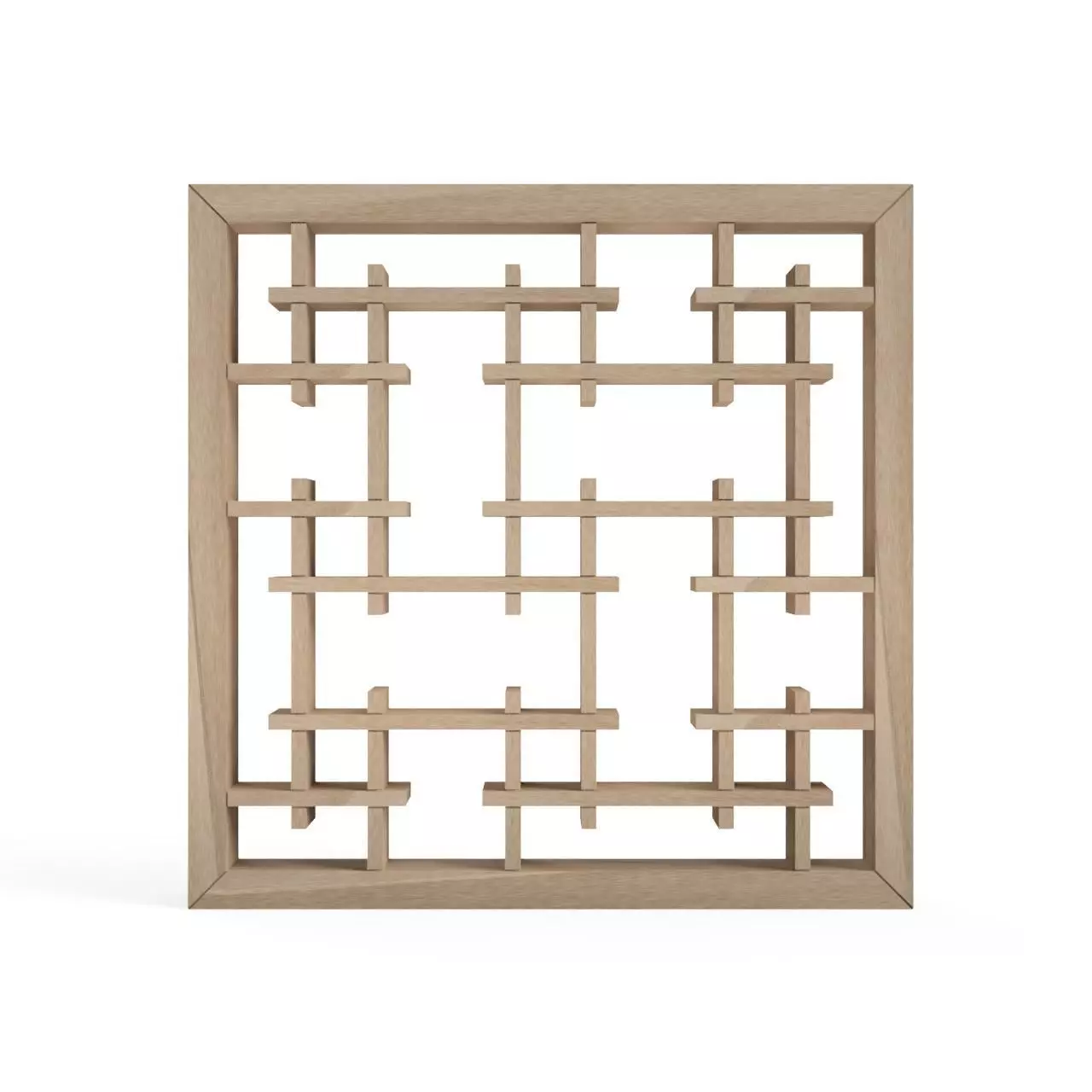 Izutsukirikotsunagi wooden frame with lattices 3D print model_0