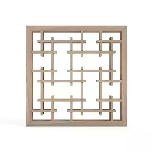 Izutsukirikotsunagi wooden frame with lattices 3D print model
