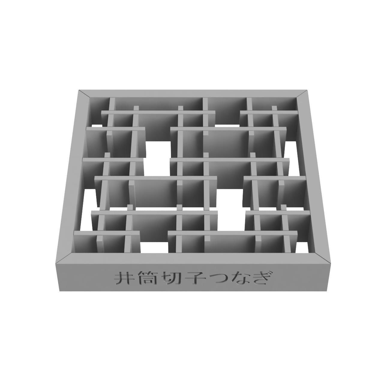 Izutsukirikotsunagi wooden frame with lattices 3D print model_3