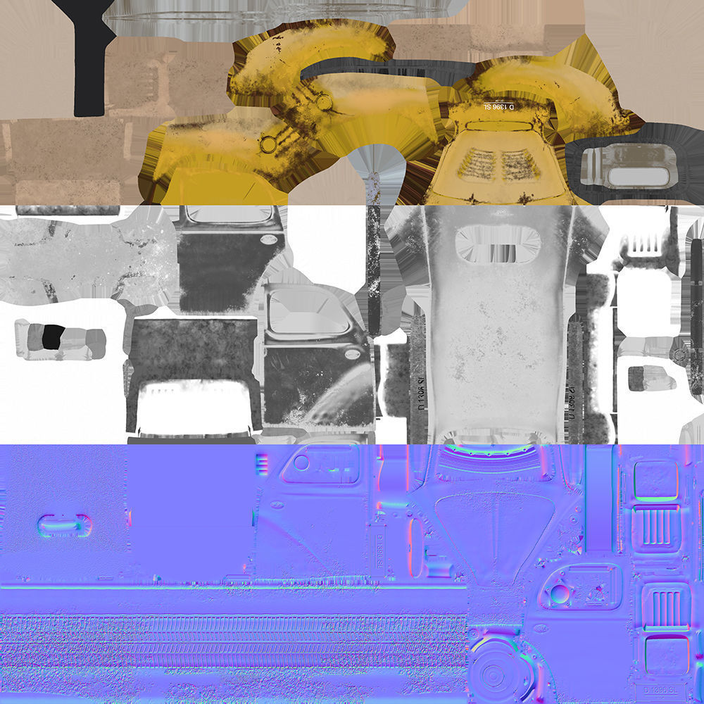 renault 4 cv 1960 Low-poly 3D model_6