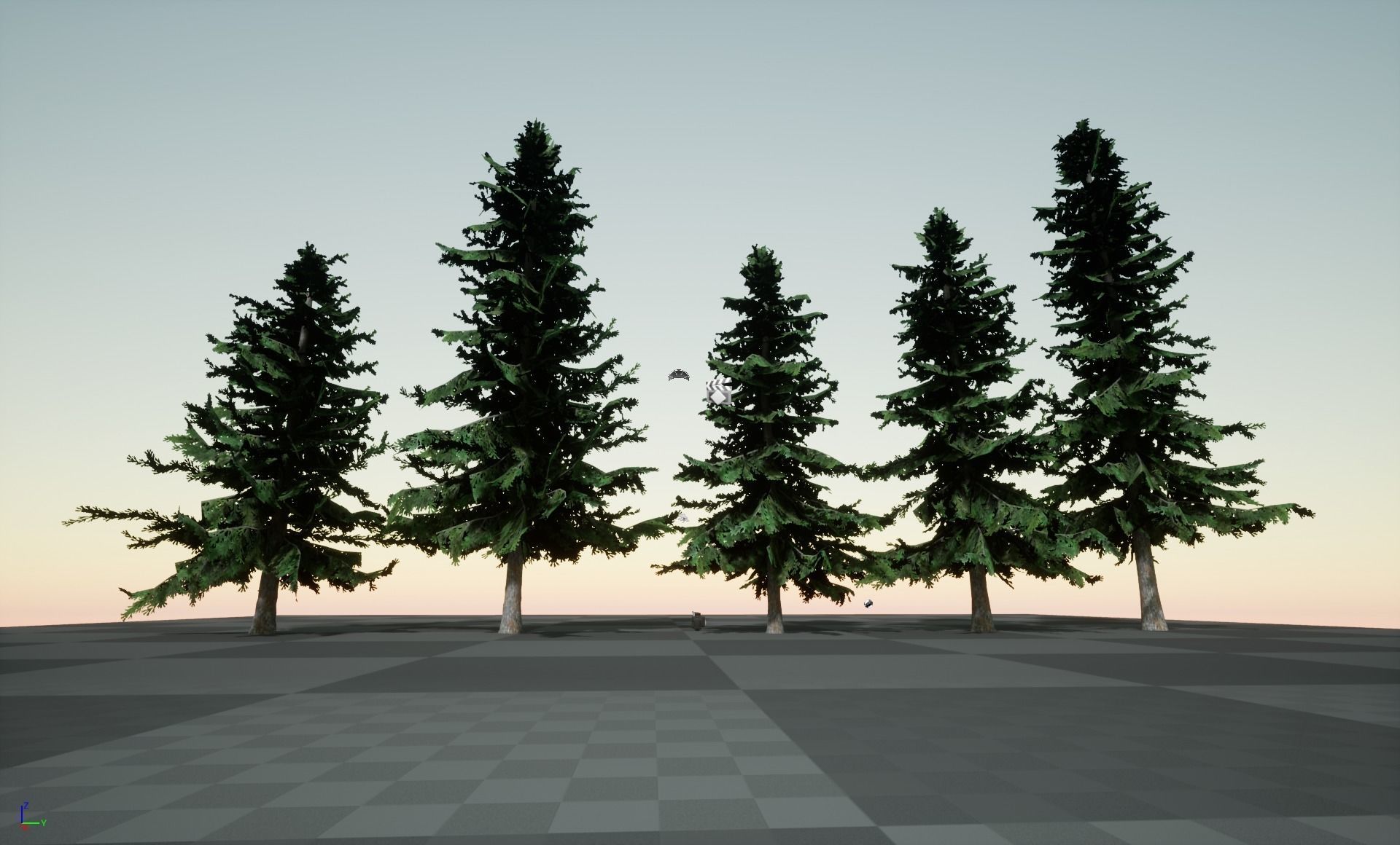 Coniferous cedar forest pack Low-poly 3D model_2