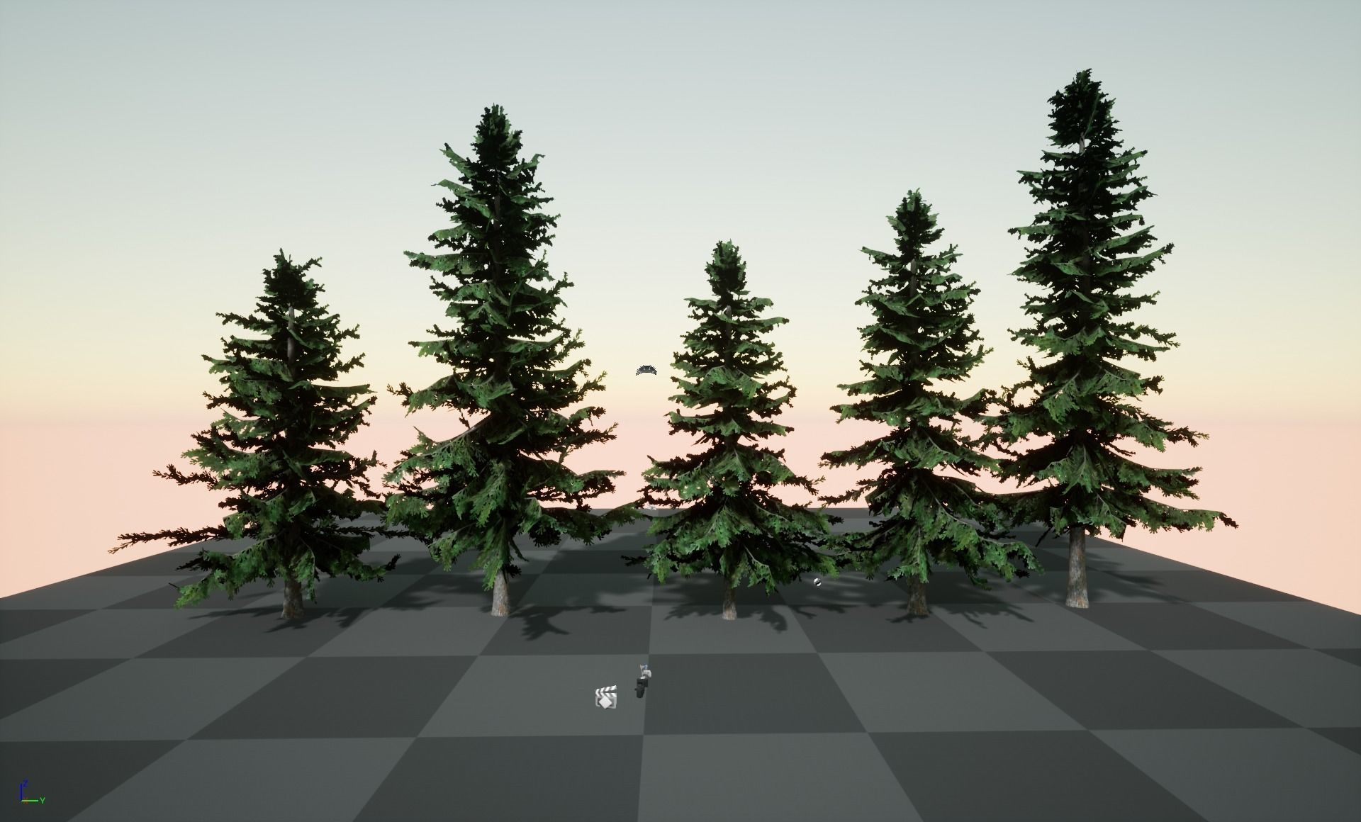 Coniferous cedar forest pack Low-poly 3D model_3