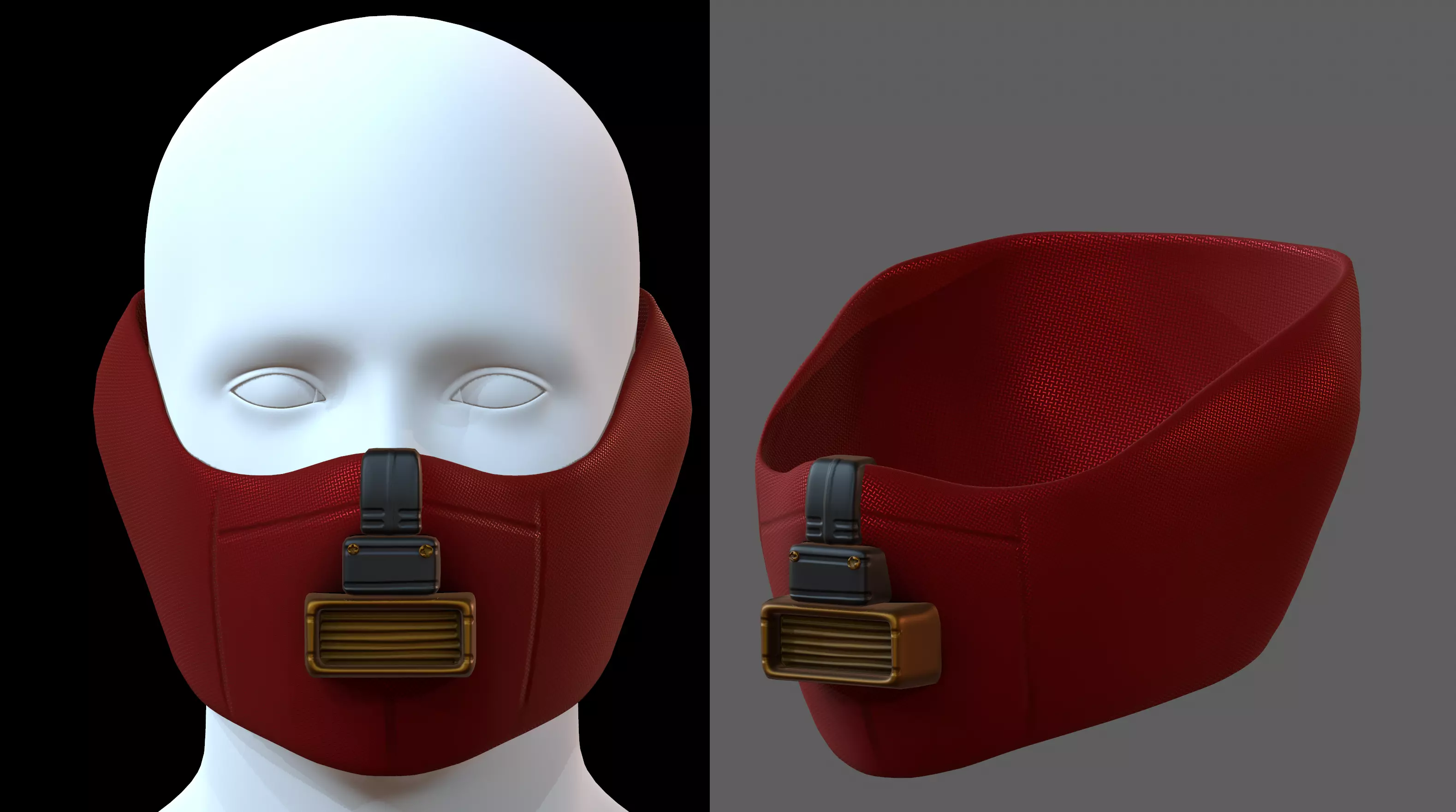 Gas mask helmet 3d model scifi Low-poly Low-poly 3D model_0