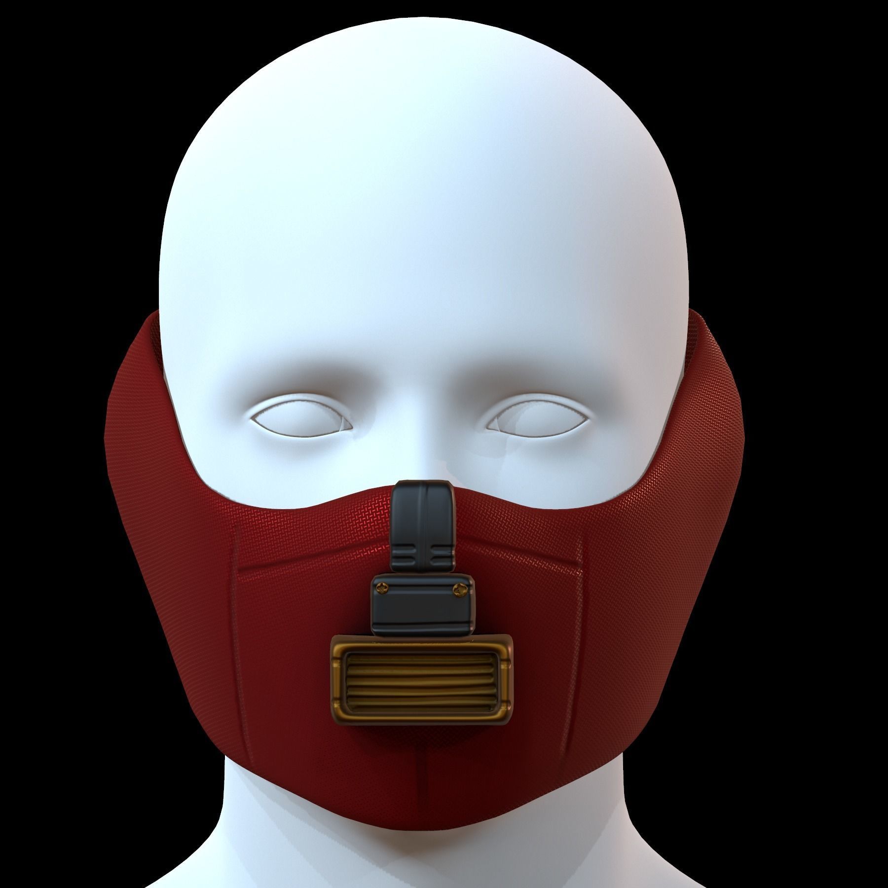 Gas mask helmet 3d model scifi Low-poly Low-poly 3D model_1