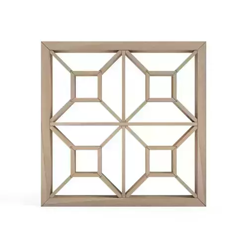 Yotsubakadotsunagi wooden frame with squares 3D print model
