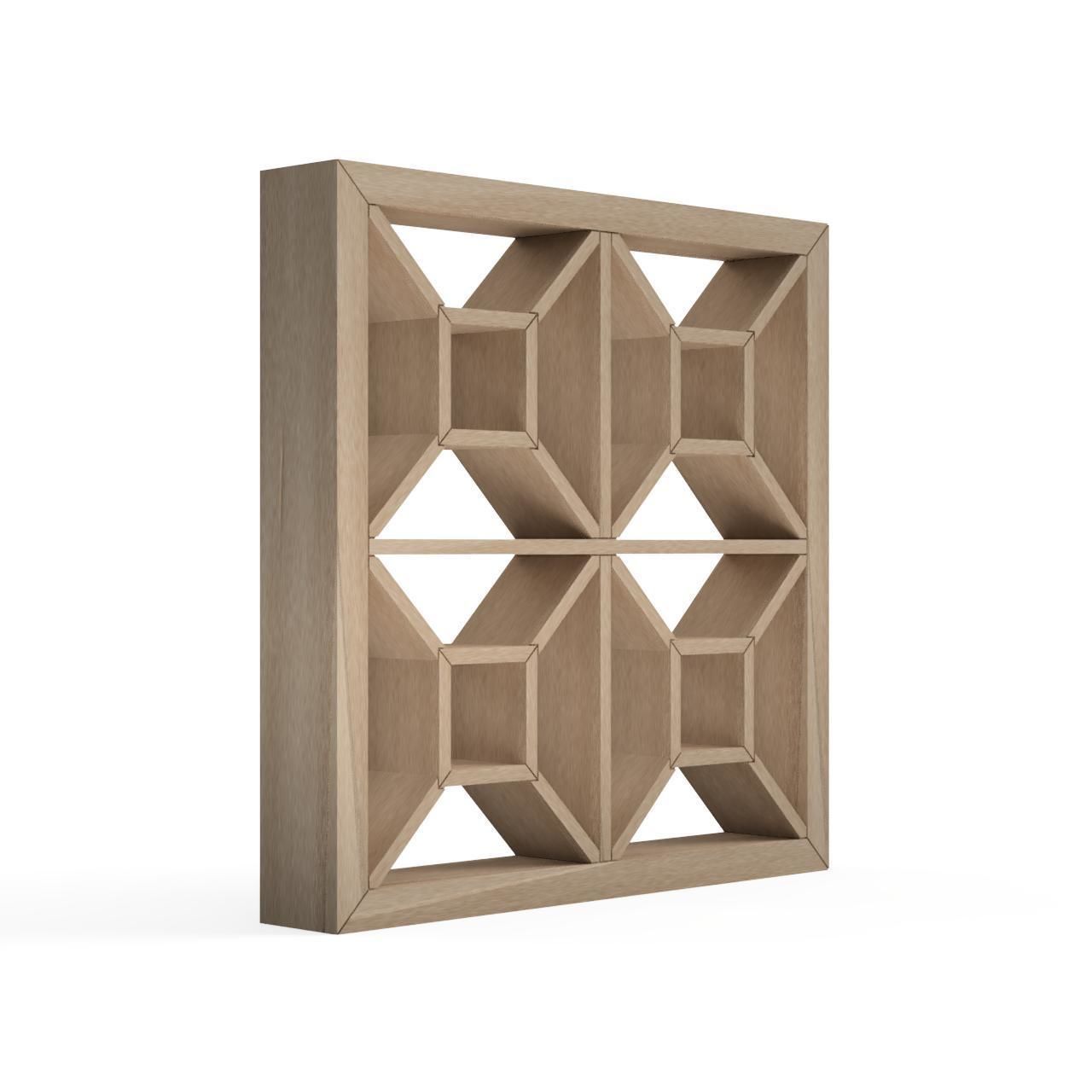 Yotsubakadotsunagi wooden frame with squares 3D print model_2