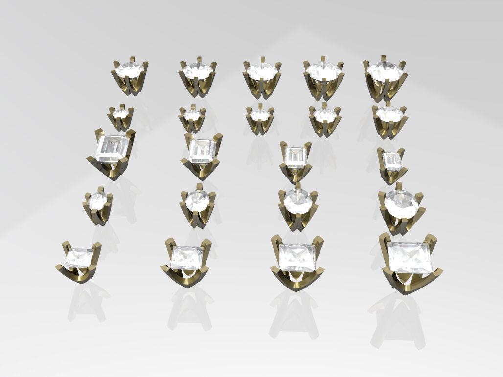 Jewelry settings 3D print model_1