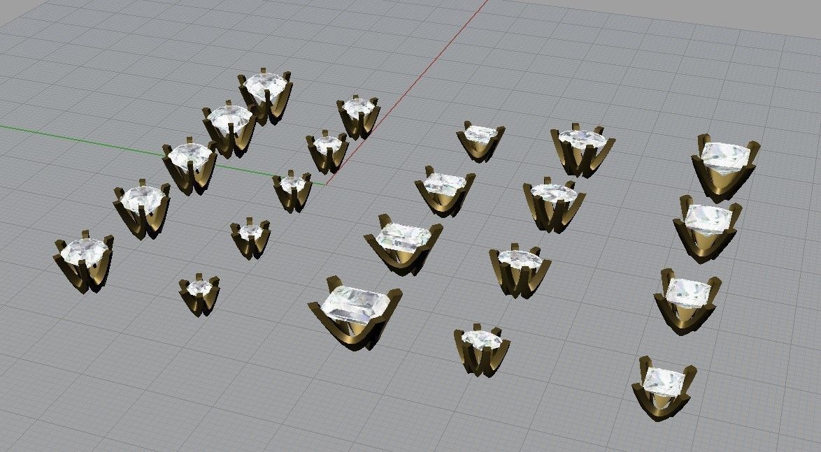 Jewelry settings 3D print model_3