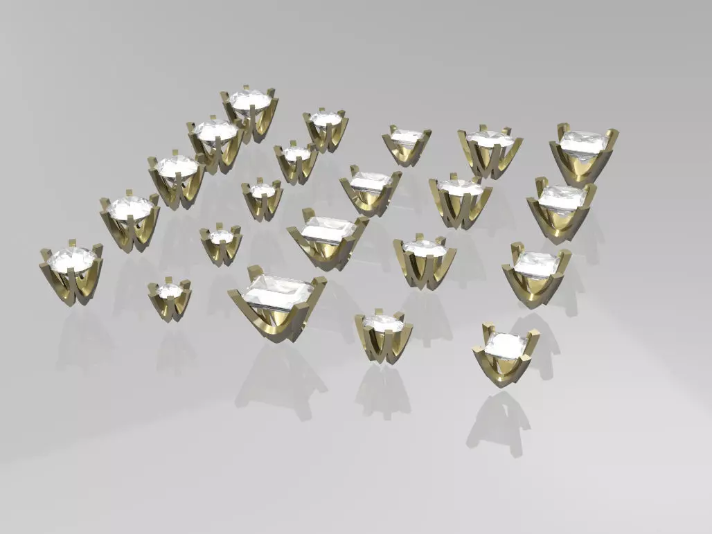 Jewelry settings 3D print model_0