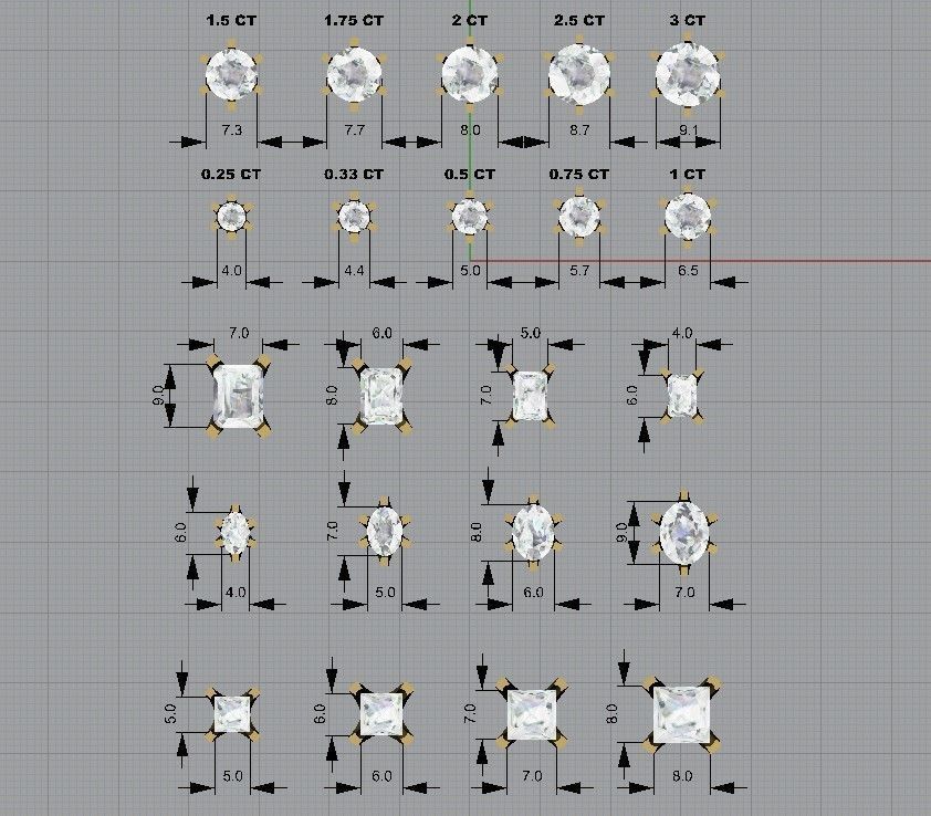 Jewelry settings 3D print model_2
