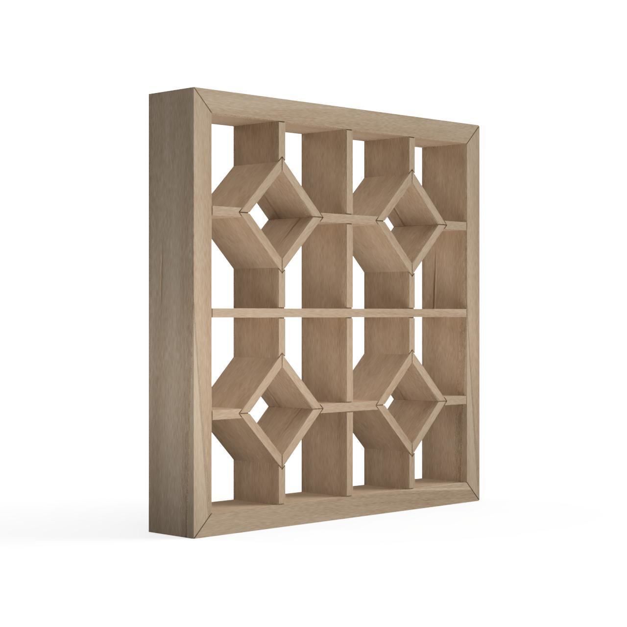 Chochinmasutsunagi wooden window frame with squares 3D print model_2