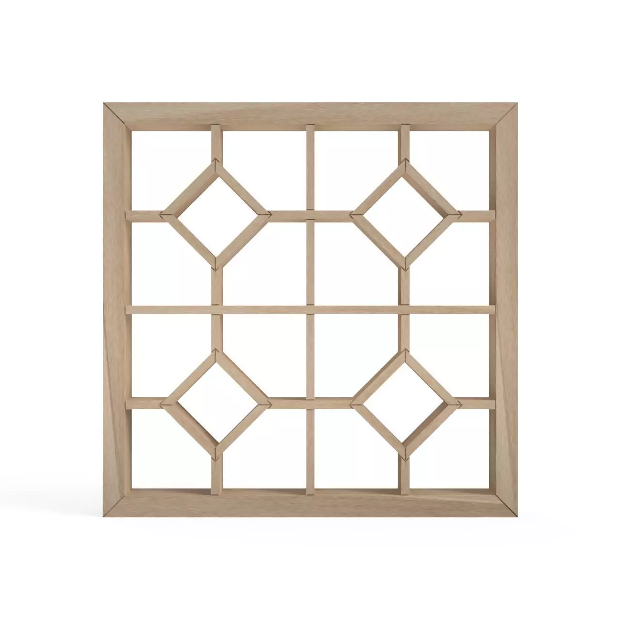 Chochinmasutsunagi wooden window frame with squares 3D print model_0