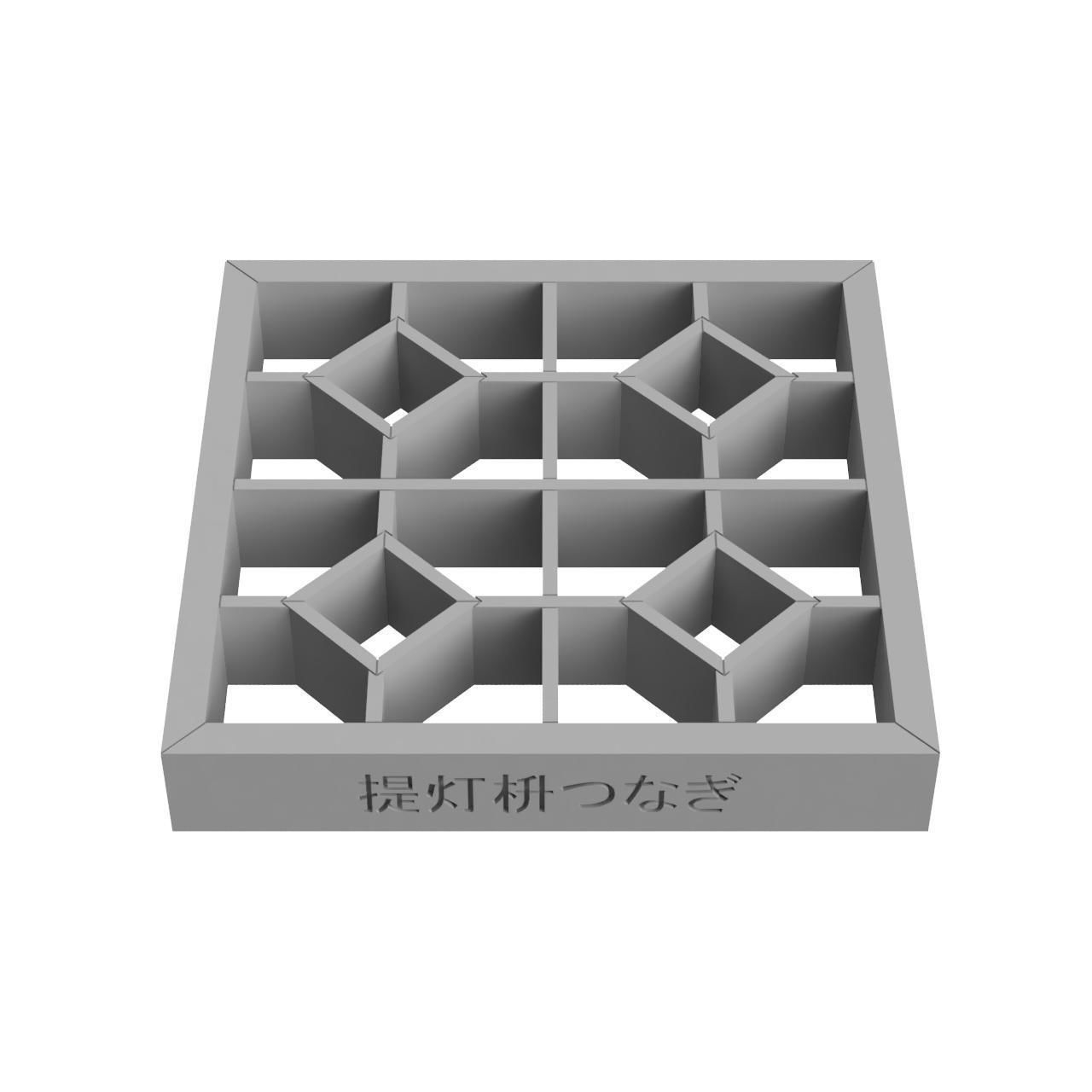 Chochinmasutsunagi wooden window frame with squares 3D print model_3