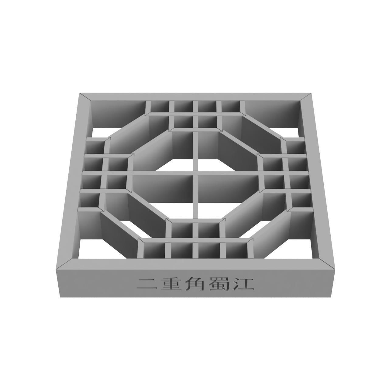 Futaekadoshokko wooden window frame with geometric design 3D print model_3