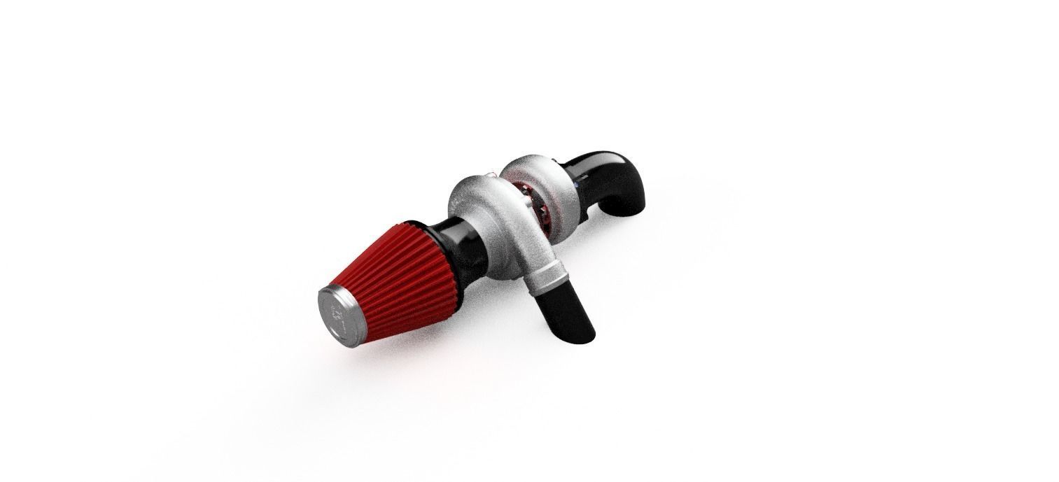 1to10 RC Turbo and Airfilter Combination Full 3D print model_1