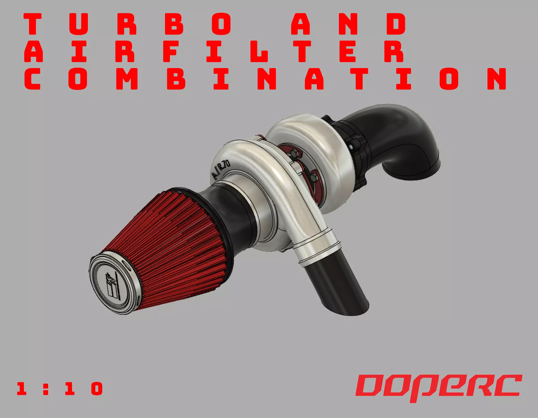 1to10 RC Turbo and Airfilter Combination Full 3D print model_0