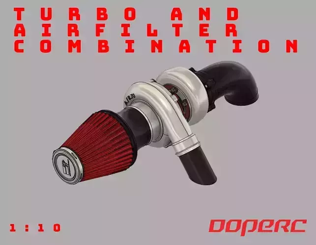 1to10 RC Turbo and Airfilter Combination Full 3D print model