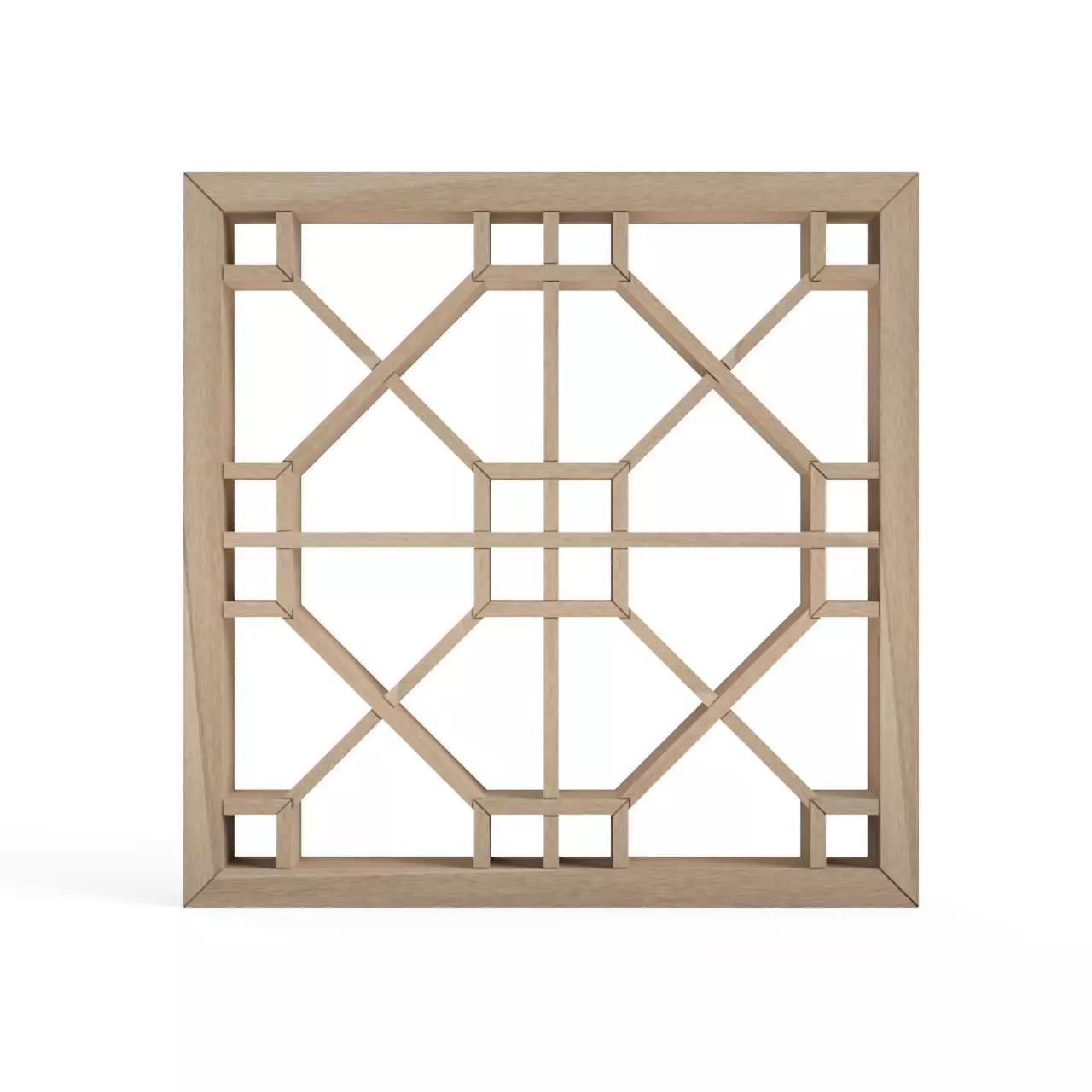 Yaeshokko wooden lattice design 3D print model_0