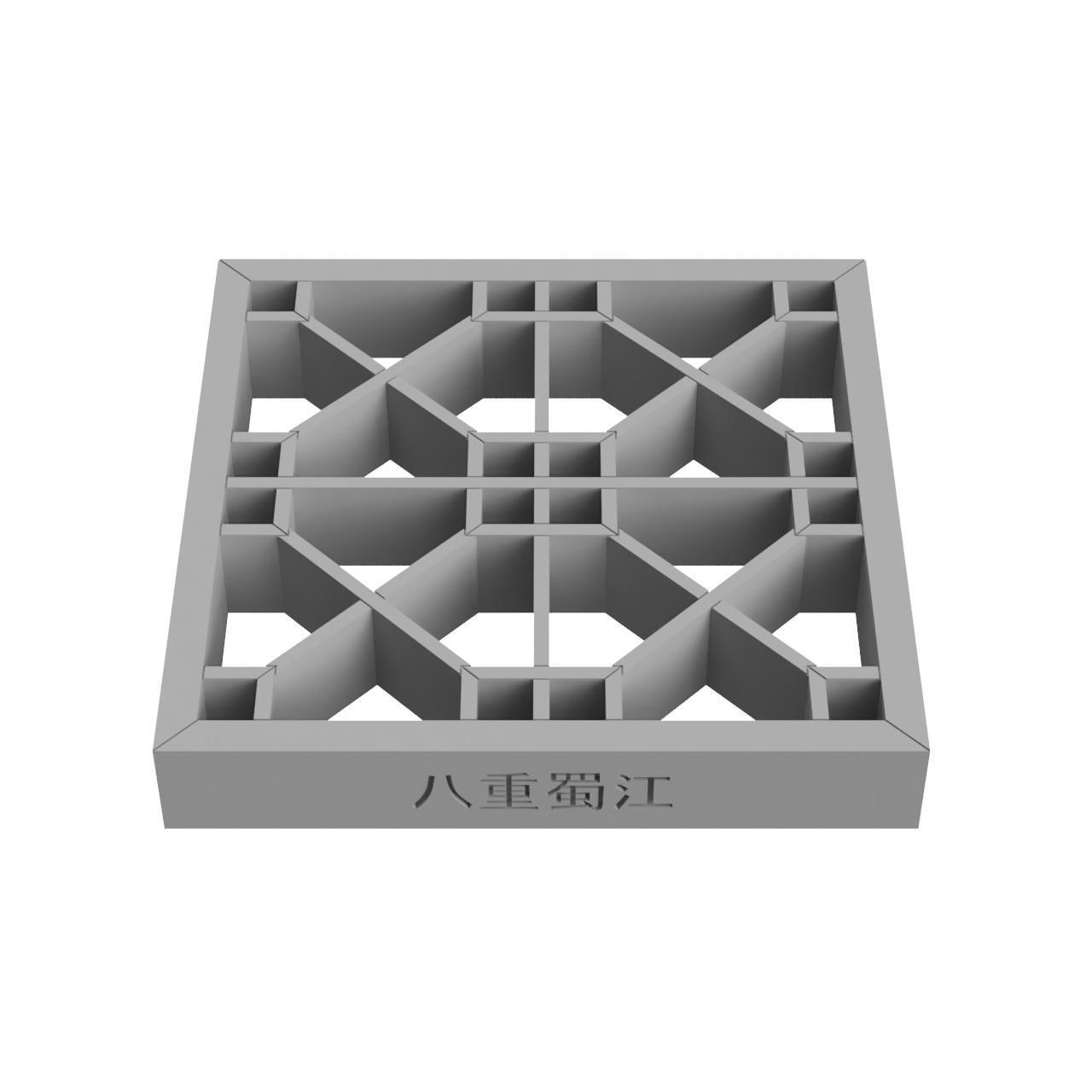 Yaeshokko wooden lattice design 3D print model_3