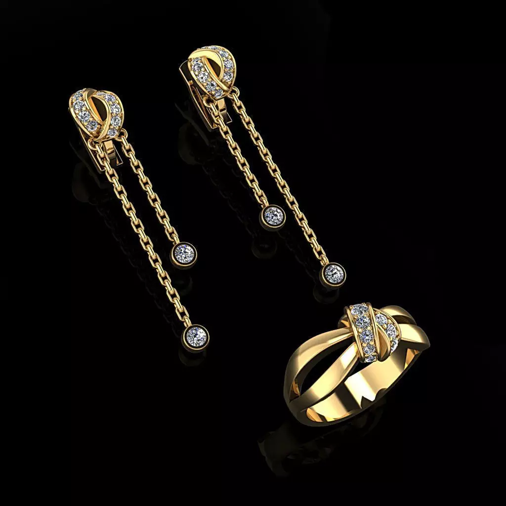 Chaumet Ring and Earrings 3D print model