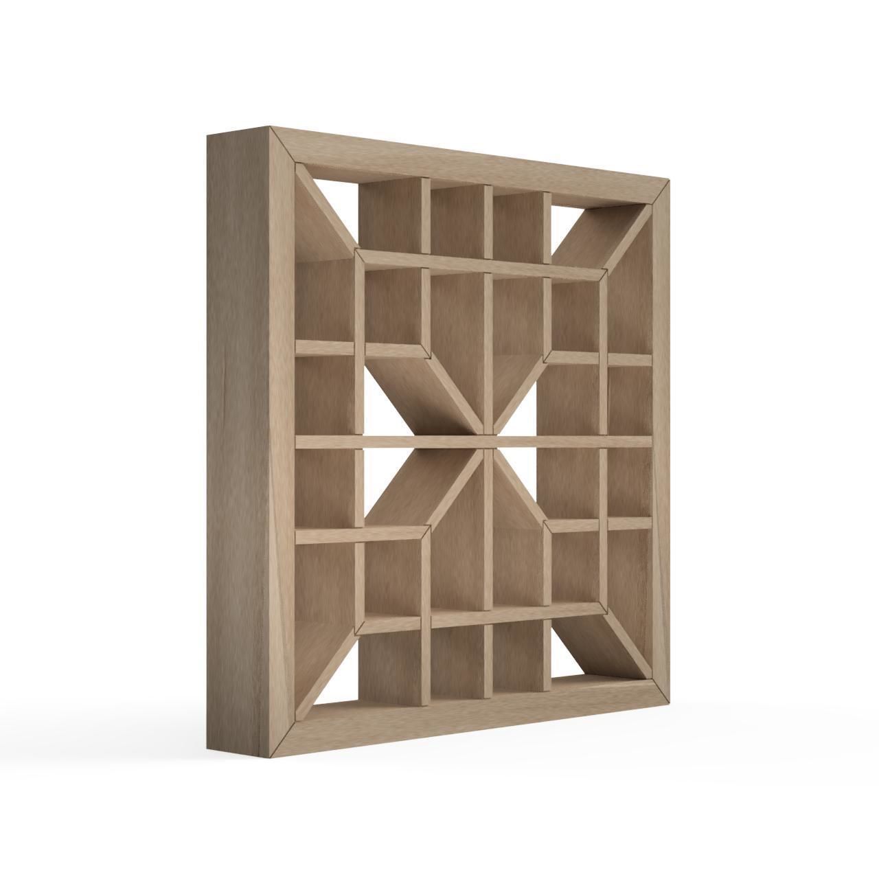Shokkokadotsunagi wooden frame with squares 3D print model_2