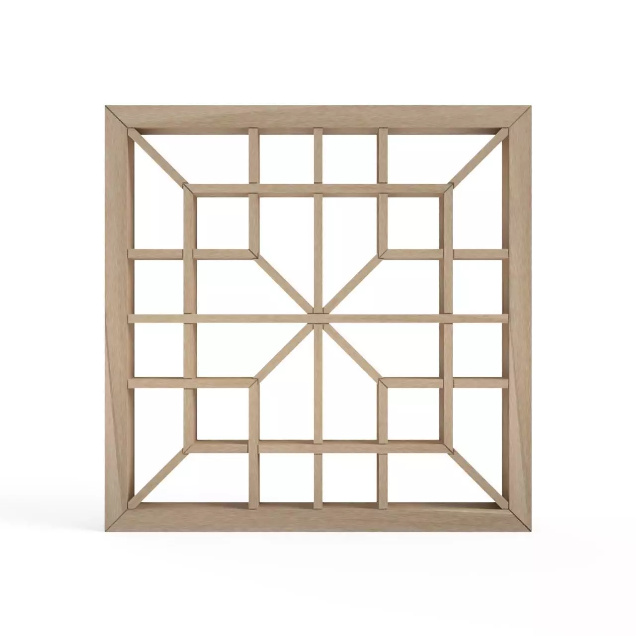 Shokkokadotsunagi wooden frame with squares 3D print model_0