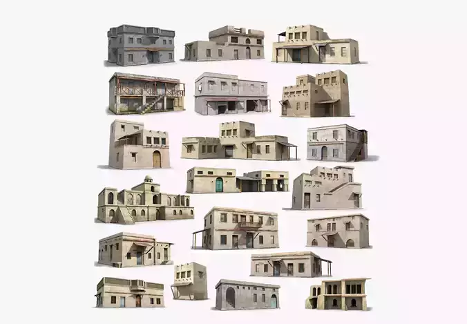 20 Arab Collection Low-poly 3D model  